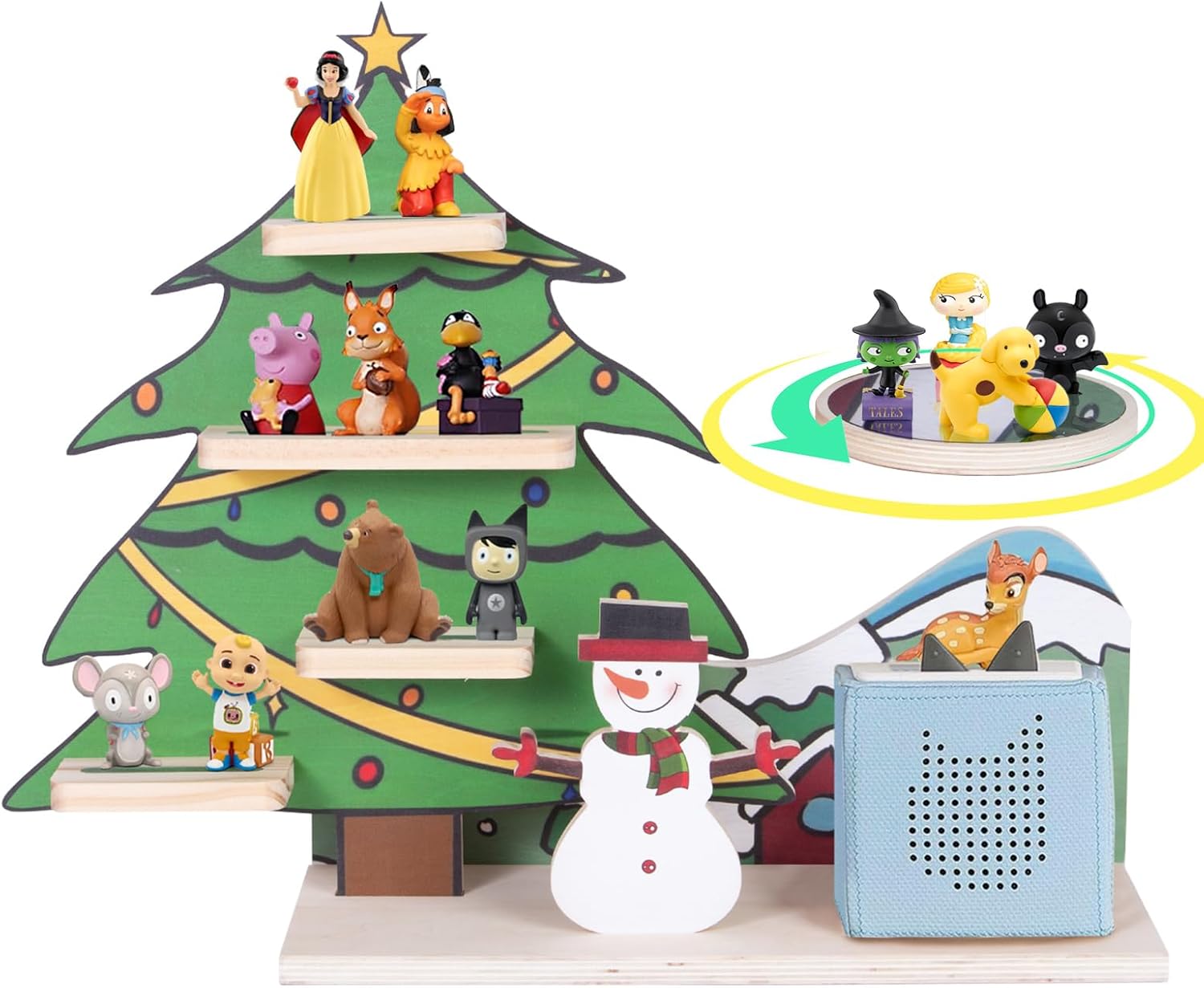 Étagère magnétique Toniebox/Tonies – sapin tournant, 40 cm