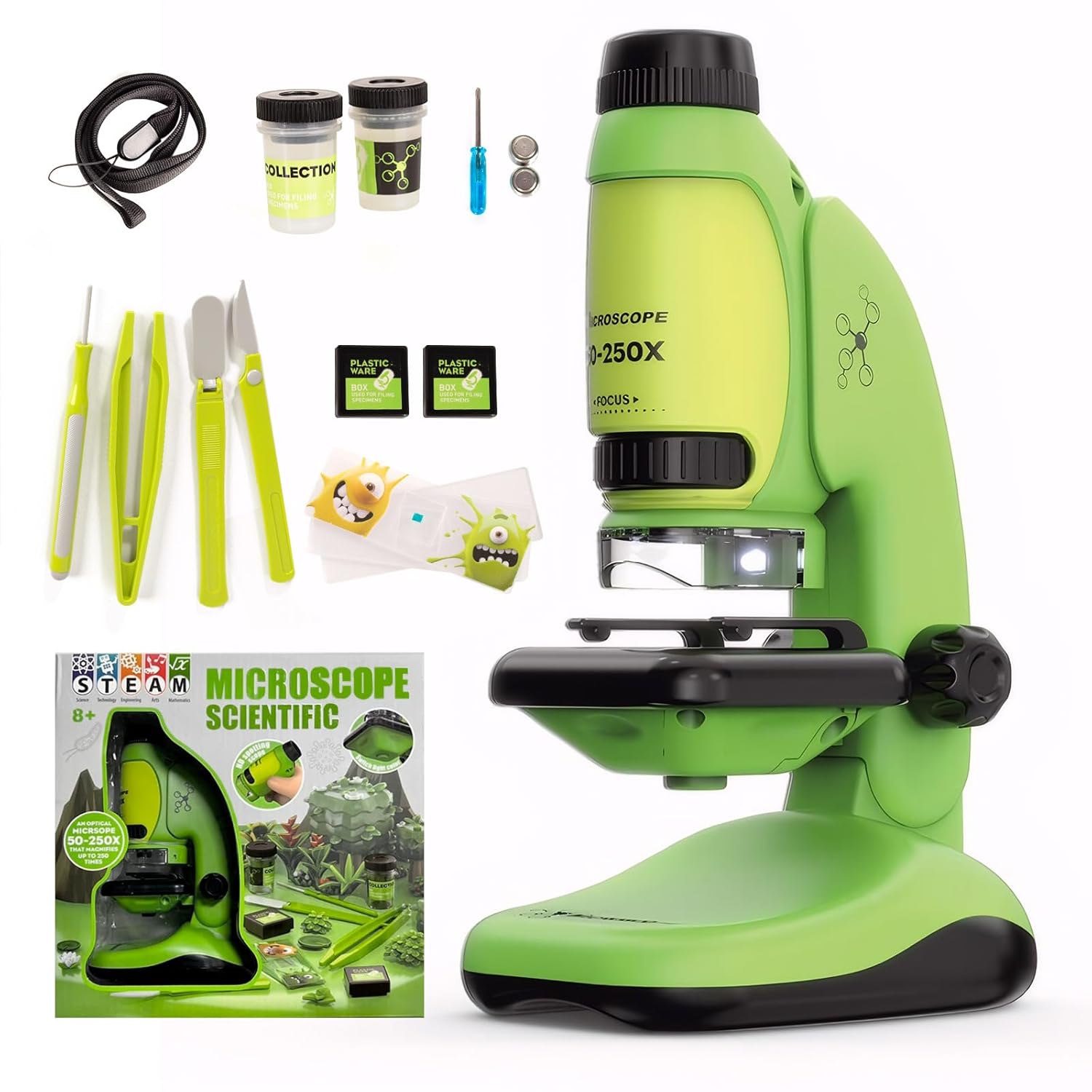 Microscope enfant 50-250x LED compact 23 cm