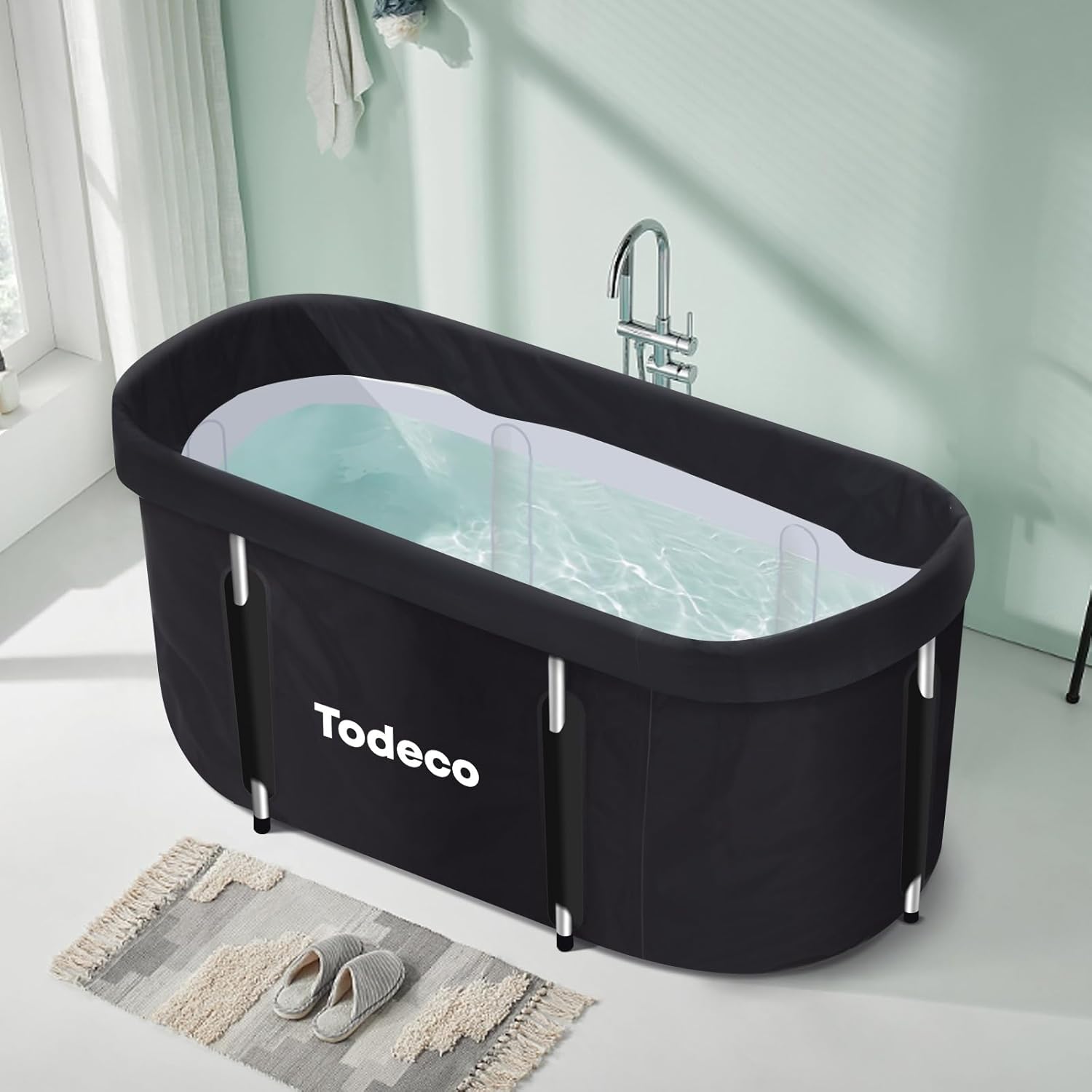 Baignoire pliable 120 × 57 × 55 cm, dossier gonflable
