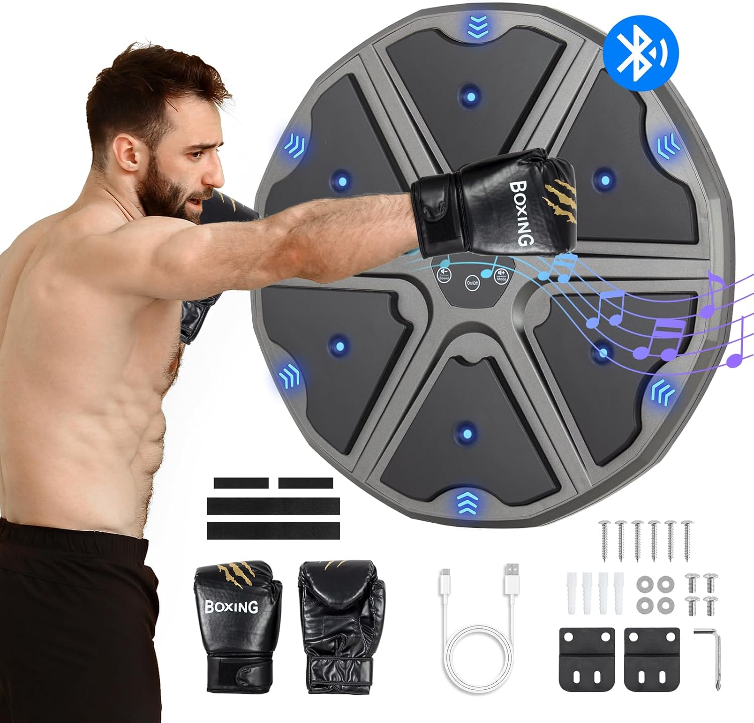 Machine de boxe musicale murale Bluetooth 9 modes